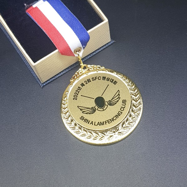 펜싱 대회 메달 제작 운동 페스티벌 경기 대상 금 은 동 상 기념 참가상 소량 인쇄 226
